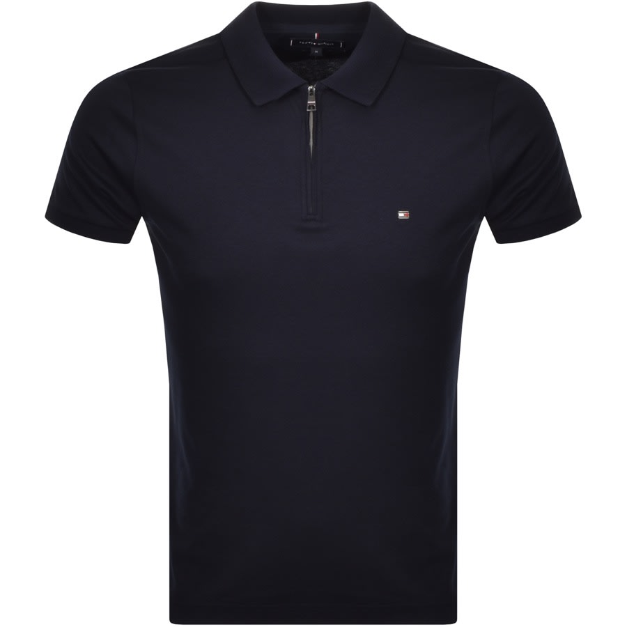 Alternative Image for ProductTommy Hilfiger Interlock Zip Polo T Shirt Navy1